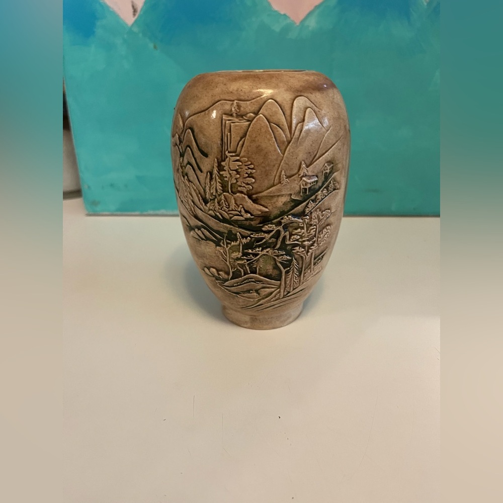 Vintage glazed Japanese ceramic vase